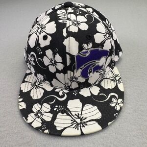 Kansas State Wildcats Floral Snapback Hat Black White Decky K-State Cap
